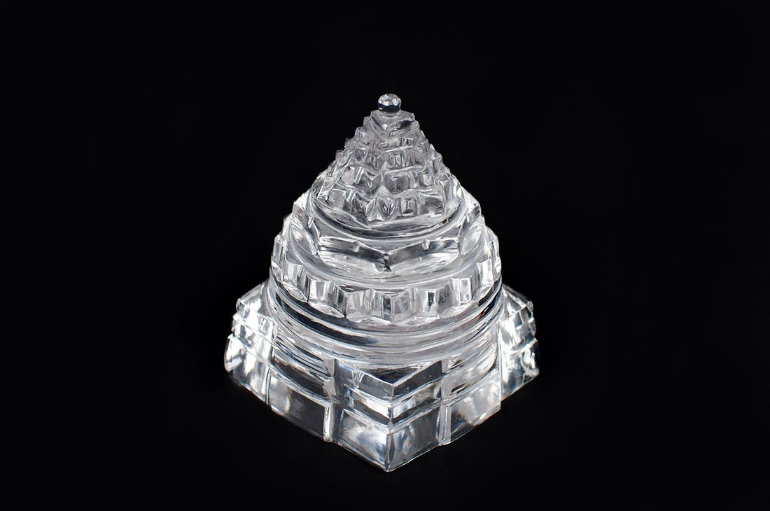 Sphatik Shree Yantra of Natural Quartz meru Shree Yantra (50 Gram)