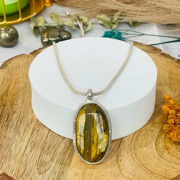 Tiger's eye Pendant With Chain ( Unisex )