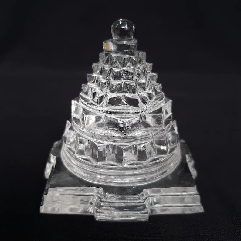 Sphatik Shree Yantra of Natural Quartz meru Shree Yantra (50 Gram)