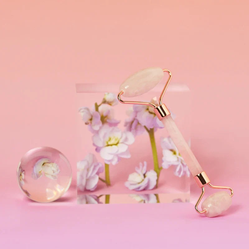 Face Rose Quartz Roller (Free Gua Sha)